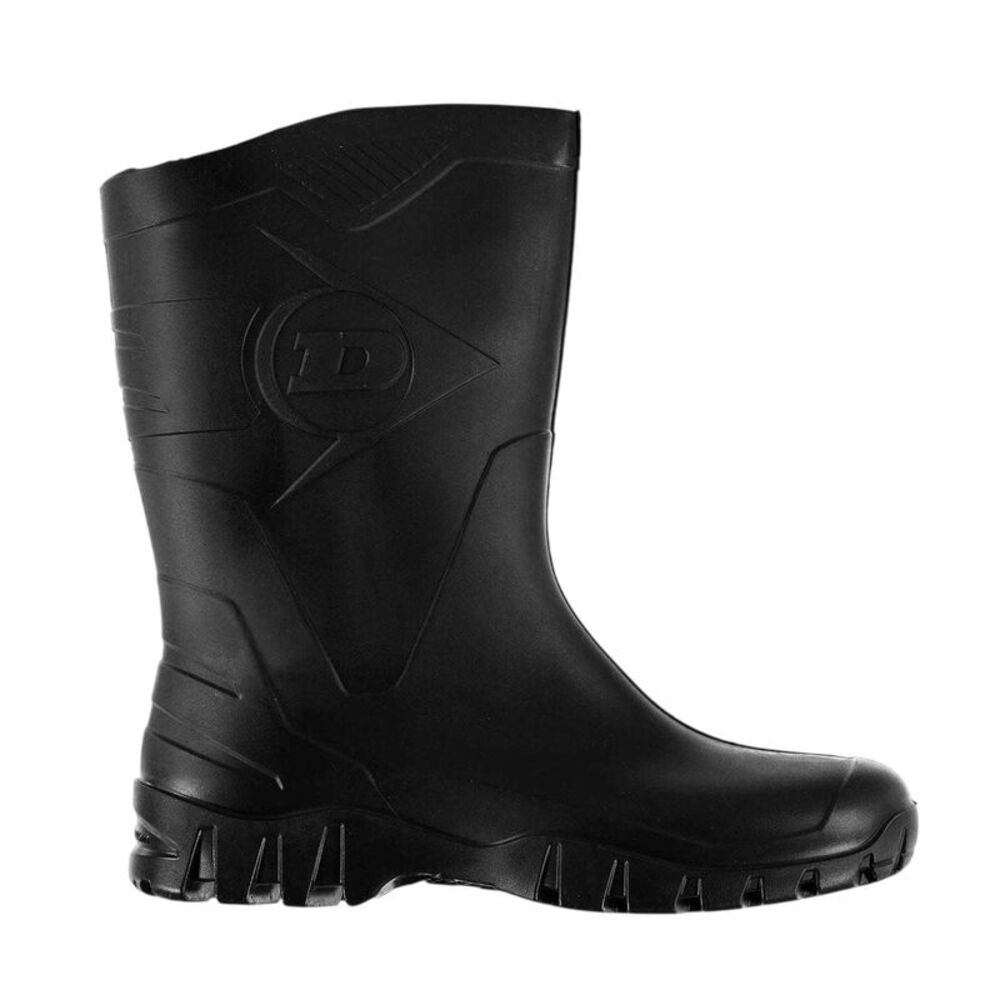 Dunlop Mens Logo Mid Calf Rain Boots / Black